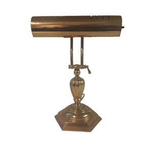 Mid-century modern adjustable brass piano lamp 6 cornered base